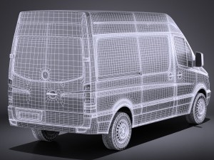 Mercedes-Benz Sprinter II Van Short High vray Modelo 3D