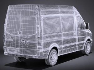 Mercedes-Benz Sprinter II Van Short High vray 3D Model
