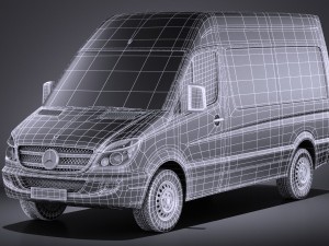 Mercedes-Benz Sprinter II Van Short High vray Modelo 3D