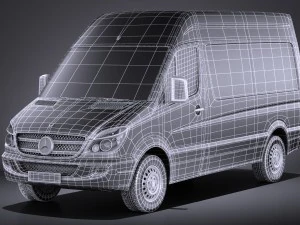 Mercedes-Benz Sprinter II Van Short High vray 3D Model