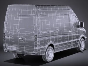 Mercedes-Benz Sprinter II Van Short High vray 3D Model