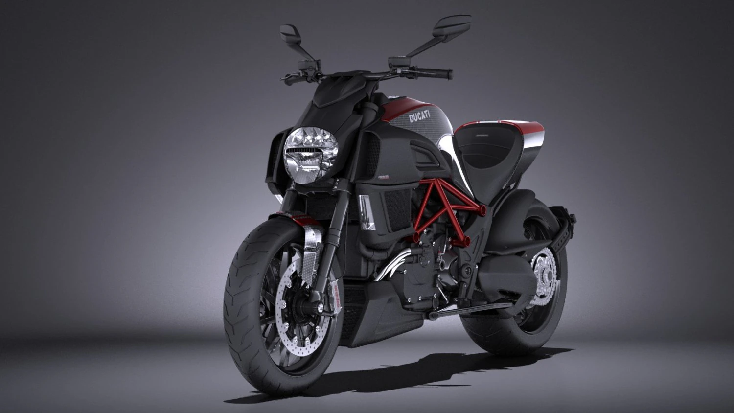 Ducati Diavel Carbon 2015 vray 3D Model .c4d .max .obj .3ds .fbx .stl .blend 