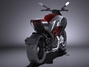 Ducati Diavel Carbon 2015 vray Modello 3D in Motocicletta 3DExport