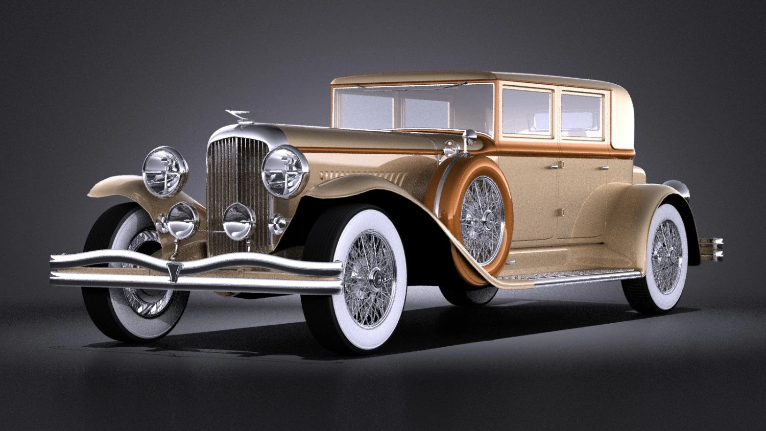 Duesenberg j 232 1930 Sedan vray 3D Model .c4d .max .obj .3ds .fbx .stl .blend 