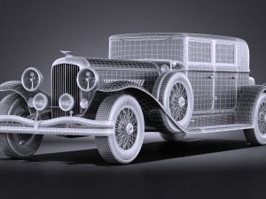 Duesenberg j 232 1930 Sedan vray 3D Model
