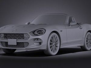 Fiat 124 Spider 2017 vray Model 3D