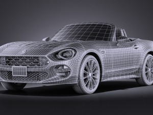Fiat 124 Spider 2017 vray Model 3D