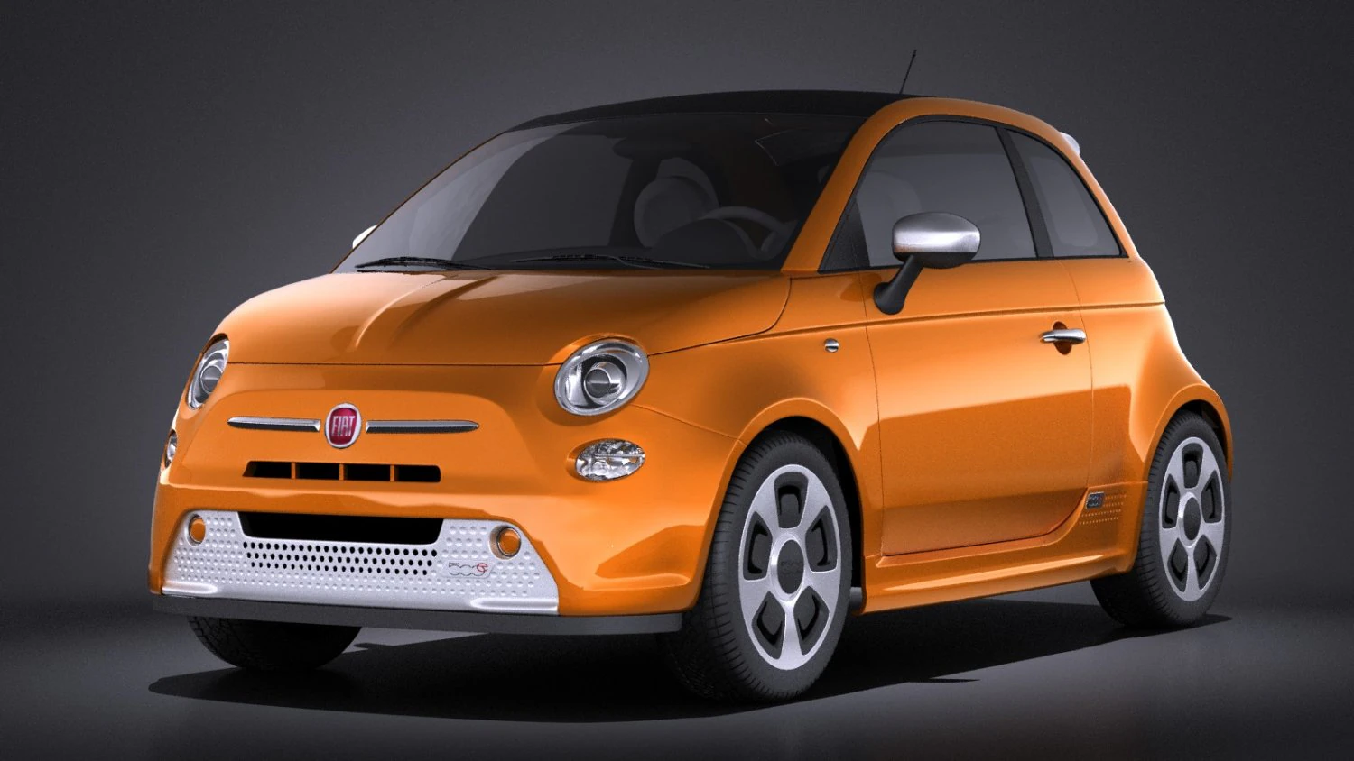Fiat 500e 2014 vray 3D Model .c4d .max .obj .3ds .fbx .stl .blend 