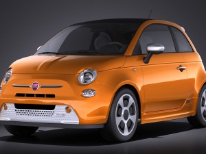 Fiat 500e 2014 vray Modèle 3D