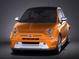 Fiat 500e 2014 vray 3D Модель