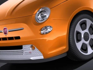 Fiat 500e 2014 vray 3D Model