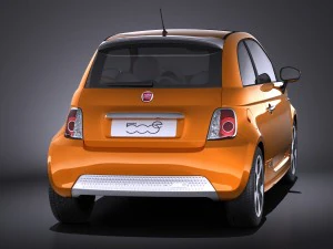 Fiat 500e 2014 vray 3D Model
