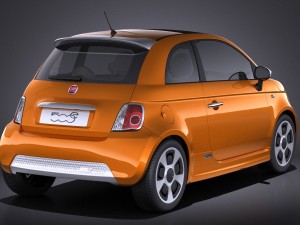 Fiat 500e 2014 vray 3D Модель