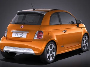 Fiat 500e 2014 vray 3D Model