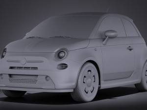Fiat 500e 2014 vray 3D Модель