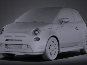 Fiat 500e 2014 vray 3D Model
