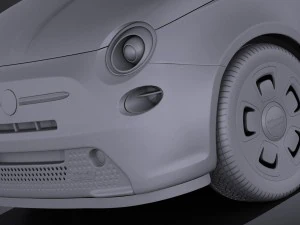 Fiat 500e 2014 vray 3D Model