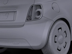 Fiat 500e 2014 vray 3D Model