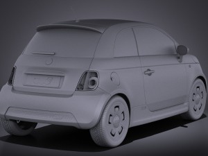 Fiat 500e 2014 vray 3D Модель
