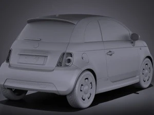 Fiat 500e 2014 vray 3D Model