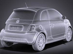 Fiat 500e 2014 vray 3D Модель