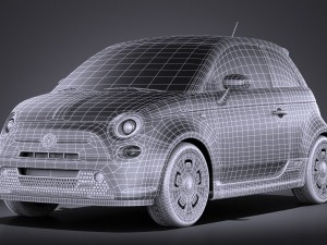 Fiat 500e 2014 vray 3D Модель