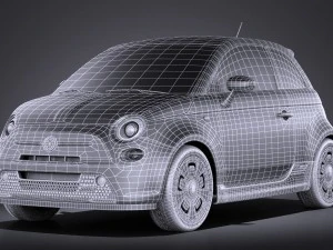 Fiat 500e 2014 vray 3D Model