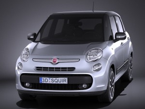 Fiat 500L 2013 vray 3D Model