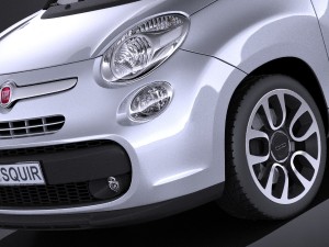Fiat 500L 2013 vray 3D Model