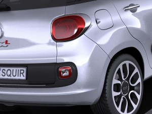 Fiat 500L 2013 vray 3D Model