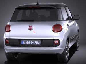 Fiat 500L 2013 vray 3D Model