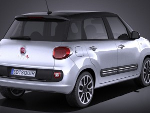 Fiat 500L 2013 vray 3D Model