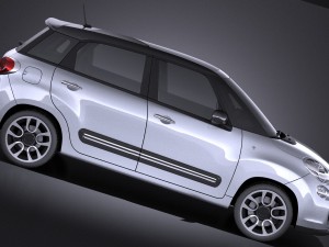Fiat 500L 2013 vray 3D Model
