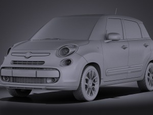 Fiat 500L 2013 vray 3D Model
