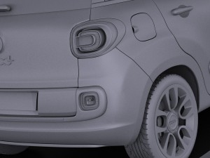 Fiat 500L 2013 vray 3D Model