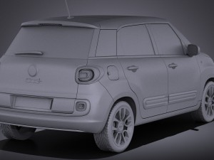 Fiat 500L 2013 vray 3D Model