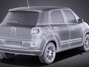 Fiat 500L 2013 vray 3D Model