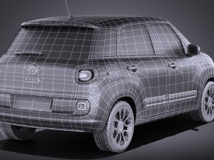 Fiat 500L 2013 vray 3D Model