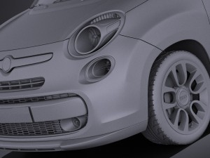 Fiat 500L Living 2014 vray 3D मॉडल