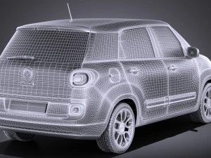 Fiat 500L Living 2014 vray 3D Model