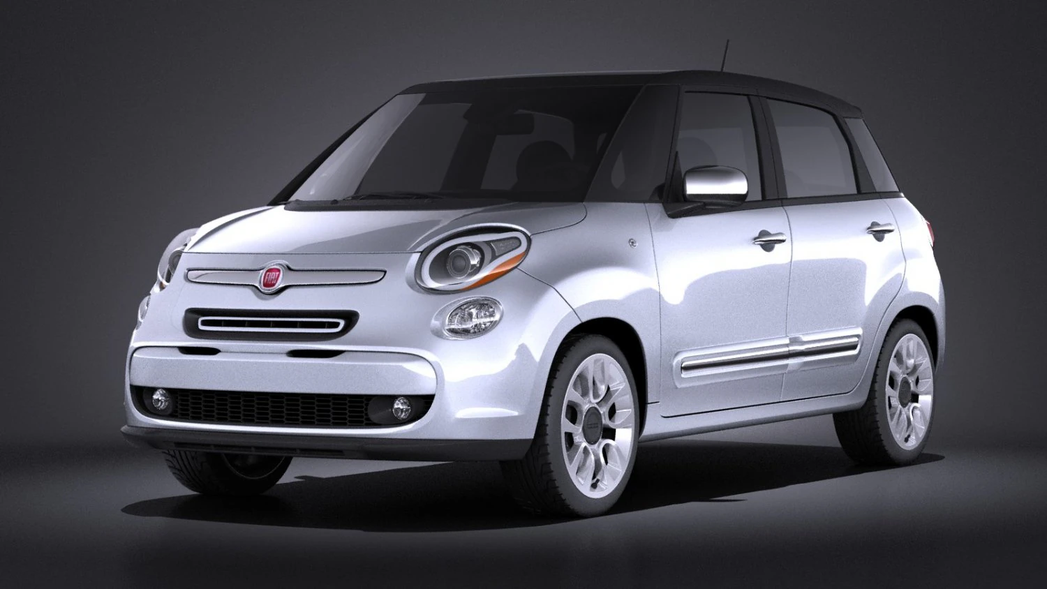 Fiat 500L US Version 2014 vray 3D Model .c4d .max .obj .3ds .fbx .stl .blend