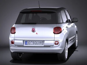 Fiat 500L US Version 2014 vray 3D Model