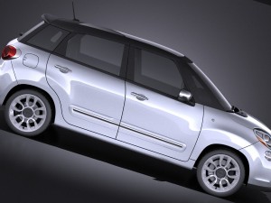 Fiat 500L US Version 2014 vray 3D Model
