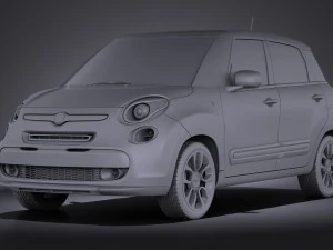 Fiat 500L US Version 2014 vray 3D Model