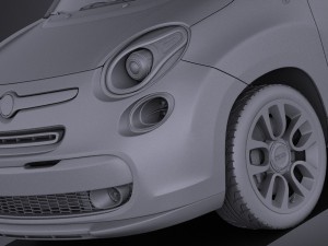 Fiat 500L US Version 2014 vray 3D Model