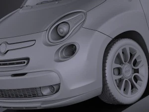 Fiat 500L US Version 2014 vray 3D Model