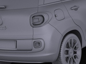 Fiat 500L US Version 2014 vray 3D Model