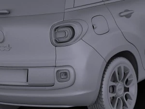 Fiat 500L US Version 2014 vray 3D Model