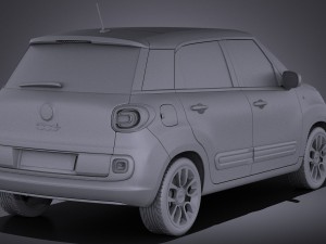 Fiat 500L US Version 2014 vray 3D Model