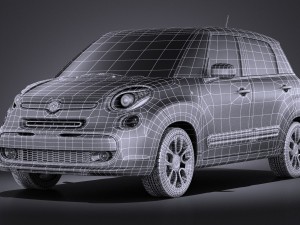 Fiat 500L US Version 2014 vray 3D Model